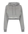Alexander Mcqueen Logo Embroidered Hooded Sweatshirt In Grey