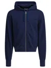 Alexander Mcqueen Full-zip Hooded Sweatshirt With Embroidered Detailing In Blue