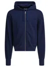 Alexander Mcqueen Full-zip Hooded Sweatshirt With Embroidered Detailing In Blue