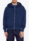 Alexander Mcqueen Hooded Sweatshirt With Embroidered-logo In Blue