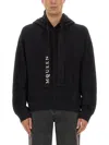Alexander Mcqueen Hoodie With Drawstring Hood And Kangaroo Pocket In Black