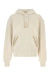 Alexander Mcqueen Embroidered-skull Hooded Sweatshirt In Palemarl