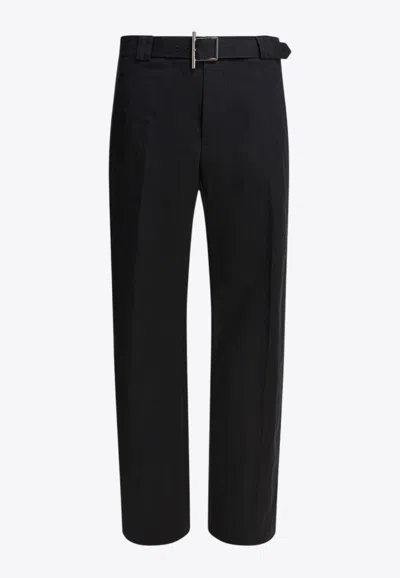 Alexander Mcqueen Pants With T-bar Belt In Black