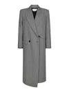 Alexander Mcqueen Houndstooth Asymmetrical Coat In Black