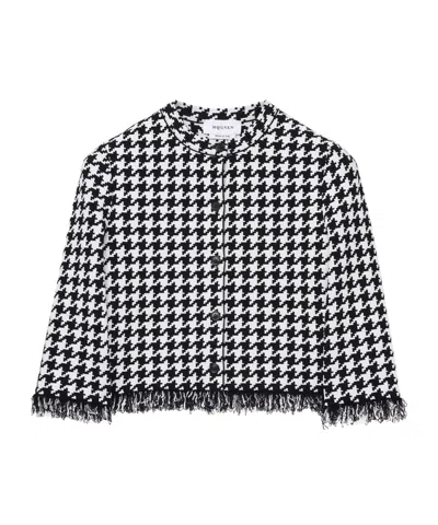 ALEXANDER MCQUEEN ALEXANDER MCQUEEN HOUNDSTOOTH FRAYED-EDGE CARDIGAN