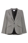 Alexander Mcqueen Prince Of Wales Peak Shoulder Jacket In Black/ivory