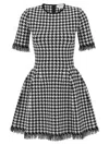 Alexander Mcqueen Fringe Trim Houndstooth Round Neckline Short Sleeves