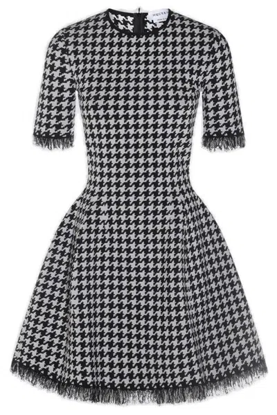 Alexander Mcqueen Houndstooth Jacquard Minidress In Multi