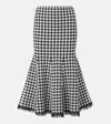 Alexander Mcqueen Black And White Midi Skirt In Black