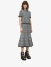 Alexander Mcqueen Black And White Midi Skirt In Black/ivory