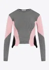 Alexander Mcqueen Black White Pink Wool Pullover In Black