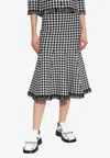 Alexander Mcqueen Black And White Midi Skirt
