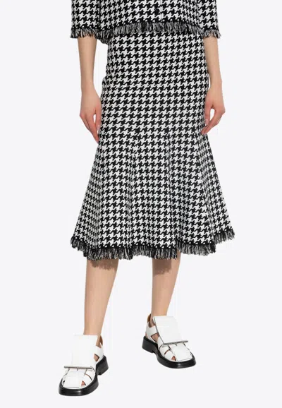ALEXANDER MCQUEEN HOUNDSTOOTH-PATTERN MIDI SKIRT