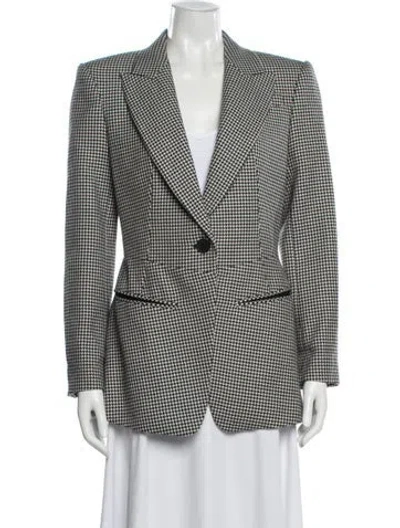 Pre-owned Alexander Mcqueen Houndstooth Print Blazer In Black