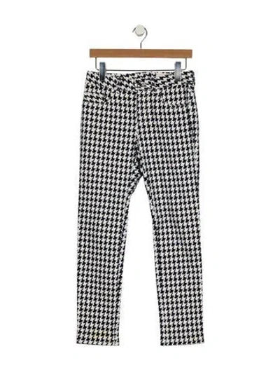 Pre-owned Alexander Mcqueen Houndstooth Print Straight Leg Pants In Blue