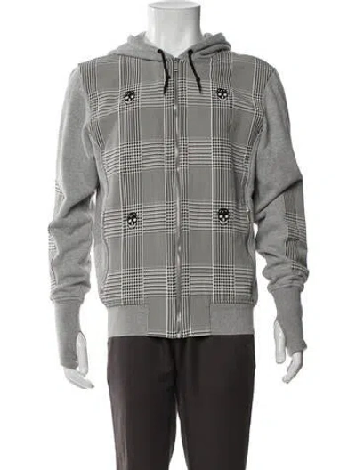Pre-owned Alexander Mcqueen Houndstooth Print Windbreaker In Gray