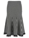 Alexander Mcqueen Black And White Midi Skirt
