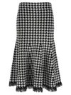 Alexander Mcqueen Black And White Midi Skirt