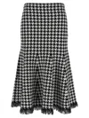 Alexander Mcqueen Black And White Midi Skirt