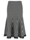 Alexander Mcqueen Black And White Midi Skirt