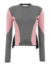 Alexander Mcqueen Black White Pink Wool Pullover In Black