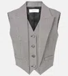 Alexander Mcqueen Houndstooth Wool And Mohair Vest In Black
