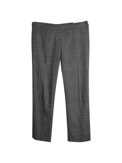 Pre-owned Alexander Mcqueen Houndstooth Wool Trousers In Black