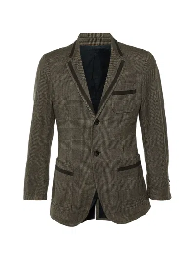 Pre-owned Alexander Mcqueen Houndstooth-pattern Blazer In Brown