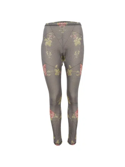 Pre-owned Alexander Mcqueen Houndstooth-print Leggings In Black
