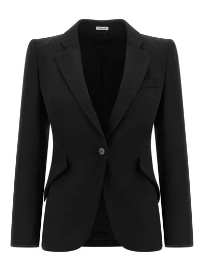 Alexander Mcqueen Hourglass Blazer In Black