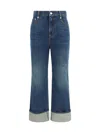 Alexander Mcqueen Straigh-leg Mid-rise Jeans In Dark Stonewash