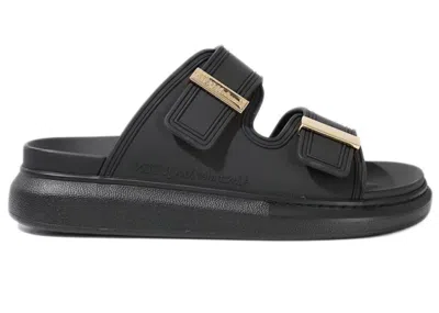 Pre-owned Alexander Mcqueen Hybrid Buckled Rubber Sandals (women's) Sneakers In Black/gold