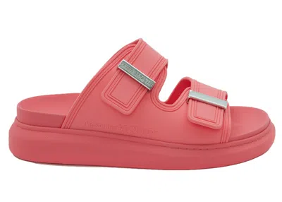 Pre-owned Alexander Mcqueen Hybrid Buckled Rubber Sandals (women's) Sneakers In Coral