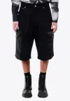 Alexander Mcqueen Hybrid Denim Bermuda Shorts In Black