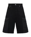 Alexander Mcqueen Organic Cotton Bermuda Shorts With Nylon Inserts In Black