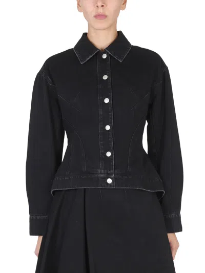 Alexander Mcqueen Denim Jacket In Black