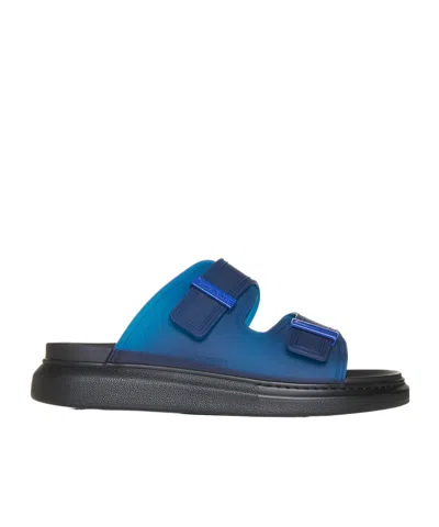 Alexander Mcqueen Hybrid Double-buckled Sandals In Blue