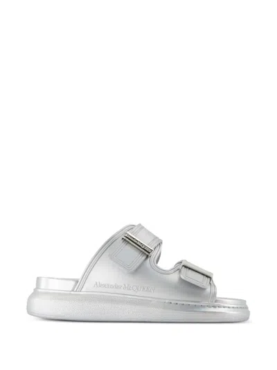 Alexander Mcqueen Hybrid Double-band Sandals In Silver
