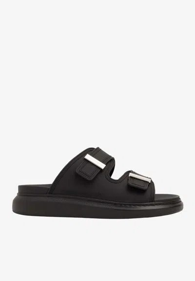 Alexander Mcqueen Elevated Rubber Sandals For Women In Black
