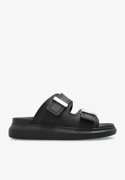 Alexander Mcqueen Hybrid Logo Sandals In Black