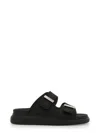 Alexander Mcqueen 50mm Rubber Slide Sandals In Black