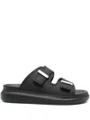Alexander Mcqueen Oversize Leather Sandals In Black