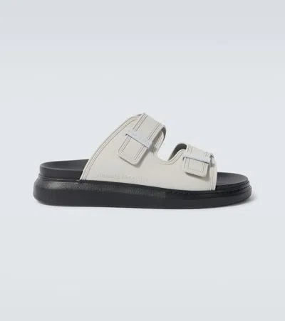 Alexander Mcqueen Hybrid Slides With Double-buckles In Gray