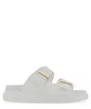 Alexander Mcqueen Hybrid Double-strap Rubber Slides In White