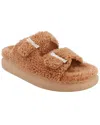 Alexander Mcqueen Genuine Shearling Double Band Slide Sandal In Pink