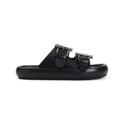 Alexander Mcqueen Hybrid Double Buckle Sandals In Animal Print
