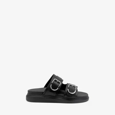 Alexander Mcqueen Buckle-strap Sandals In Black