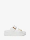 Alexander Mcqueen Hybrid Double-strap Rubber Slides In Ivory