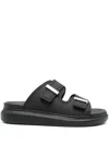 Alexander Mcqueen Oversize Leather Sandals In Black