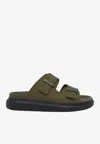Alexander Mcqueen Hybrid Slides With Double-buckles In Green